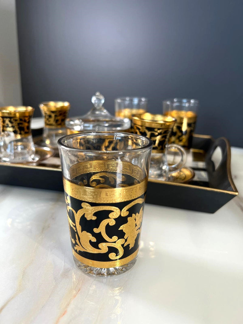 TREND HOME ORIENT GOLD Set de 12 verres avec sucrier 20 pièces