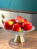 TREND HOME CONE Assiette de présentation en verre pied doré