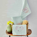 KARACA HOME  ELENIE  Su yesili nakışlı 3lü havlu set